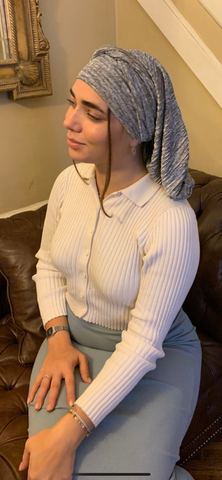 Headscarf Shades of Grey | Wrap Around Scarf | 10-Way-Tie Snood Hijab For Women Who Enjoy Wrapping Their Hair | Quality Proudly Made in USA by Uptown Girl Headwear