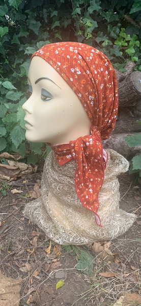 Cover You Neck and Hair | Autumn Headscarf For Women | Fall Pre Tied Slip On Hair Scarf | Made in USA by Uptown Girl Headwear