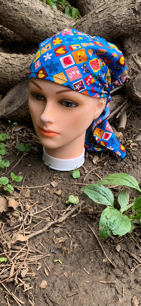 Cotton Sun Hat For Children and Teens | Pre Tied Colorful Hair Wrap | Proudly Made in the USA by Uptown Girl Headwear