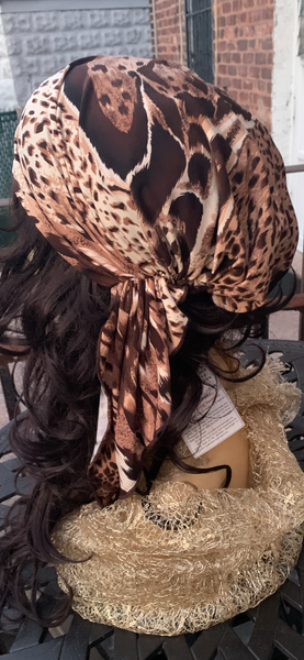 Sexy Beach Fashion Boho Chic Animal Print Pre-Tied Head Wrap | Made in USA by Uptown Girl Headwear