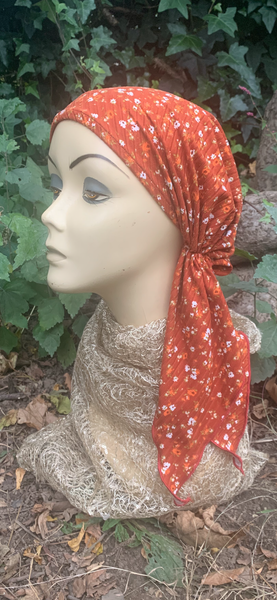 Cover You Neck and Hair | Autumn Headscarf For Women | Fall Pre Tied Slip On Hair Scarf | Made in USA by Uptown Girl Headwear