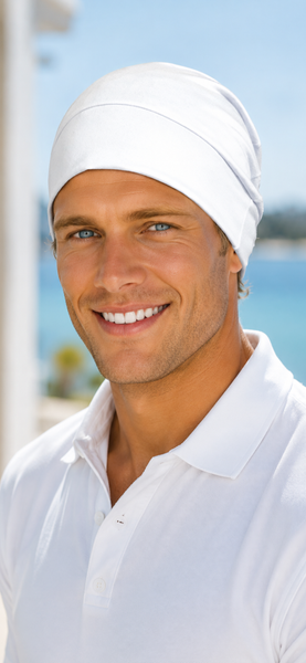 Cap For Bald Man | Bike Helmet Liner | Scrub Cap For Doctor | Cotton White Comfy Cap | Head Warmer Sleeping Cap