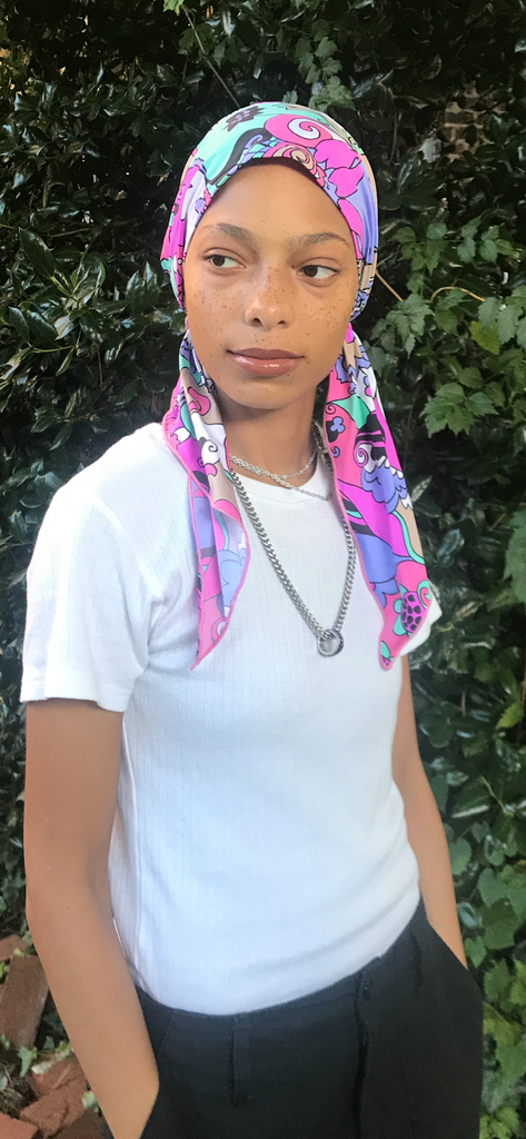 Swim Hat | Beach Headwear | Colorful Swimming Tichel Hijab |Swim Cap Turban | Made in USA