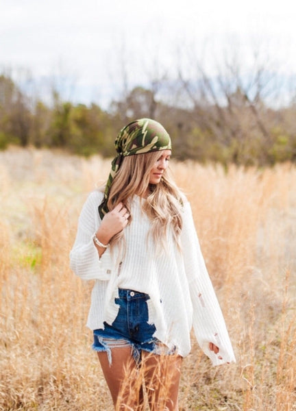 Camouflage Military Pre Tied Head Wrap Fashion Scarf Hair cover for men and Women - Uptown Girl Headwear