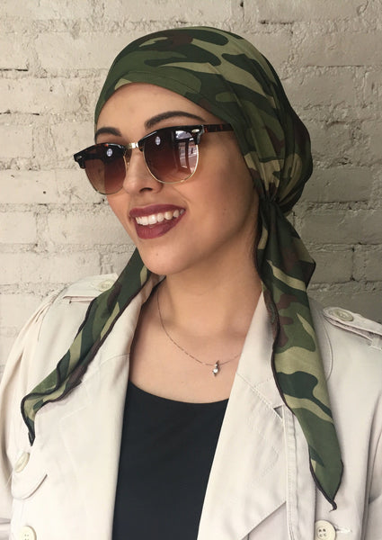Camouflage Military Pre Tied Head Wrap Fashion Scarf Hair cover for men and Women - Uptown Girl Headwear