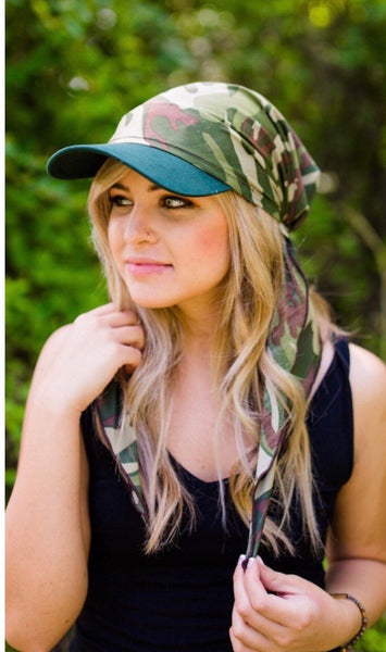 Sun Visor Head Wrap Hair Scarf Camouflage Army Military Style Fashion For Women - Uptown Girl Headwear
