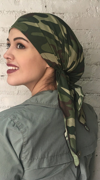 Camouflage Military Pre Tied Head Wrap Fashion Scarf Hair cover for men and Women - Uptown Girl Headwear