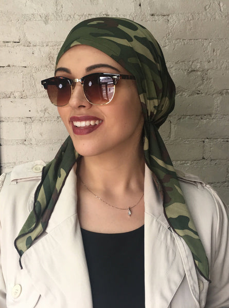 Camouflage Military Pre Tied Head Wrap Fashion Scarf Hair cover for men and Women - Uptown Girl Headwear