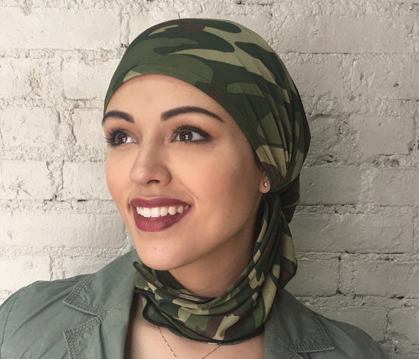 Camouflage Military Pre Tied Head Wrap Fashion Scarf Hair cover for men and Women - Uptown Girl Headwear