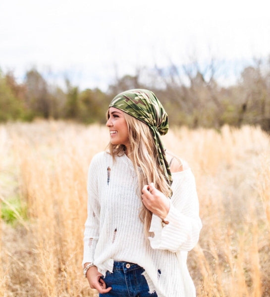 Camouflage Military Pre Tied Head Wrap Fashion Scarf Hair cover for men and Women - Uptown Girl Headwear