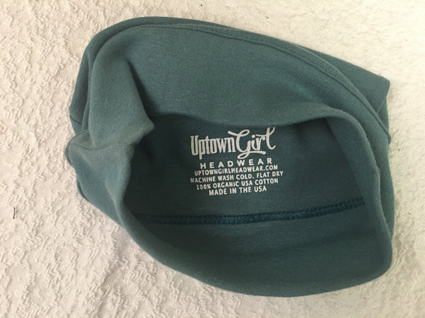 Premium Jade Green 100% USA Organic Cotton Tagless Unisex Sleep Night Running Cap Hat - Uptown Girl Headwear