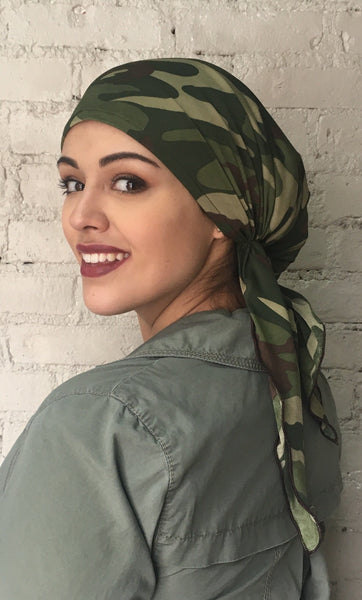 Camouflage Military Pre Tied Head Wrap Fashion Scarf Hair cover for men and Women - Uptown Girl Headwear
