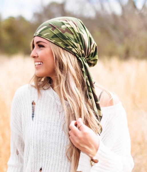 Camouflage Military Pre Tied Head Wrap Fashion Scarf Hair cover for men and Women - Uptown Girl Headwear