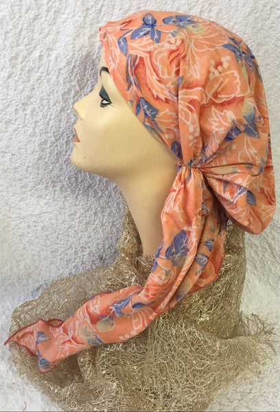 Tie Back Cap Breathable Cotton Head Wrap To Cover and Conceal Your Hair Tichel Hijab. Made in USA - Uptown Girl Headwear