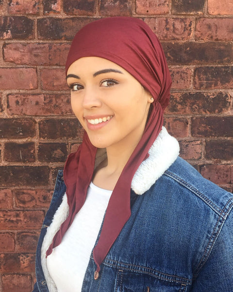 Eco Friendly Sustainable BAMBOO FABRIC Slip On Style Pre-Tied Head Scarf Hair Wrap For Men & Women - Uptown Girl Headwear