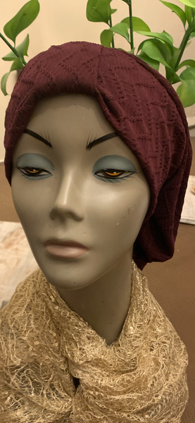 Burgundy Snood | Maroon Turban | Sport Hijab | Exercise Hijab | Head Covering For Women | Proudly Made In The USA