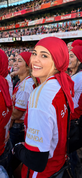 Red Love Football  Headscarf Style | Unique Tie Back Hat To Conceal Hair | Red Sparkly Pre Tied Head Scarf Head Wrap | Hair Cover For Women | Made in America