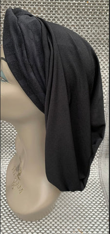 Black Classic Snood Turban Hijab For Women | Made in USA by Uptown Girl Headwear