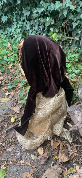 Fashion Headscarf For Women | Brown Stretchy Rich Premium Stretchy Velvet Pre Tied Bandana | Made in USA