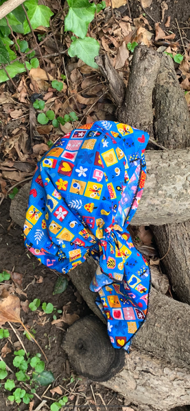 Cotton Sun Hat For Children and Teens | Pre Tied Colorful Hair Wrap | Proudly Made in the USA by Uptown Girl Headwear