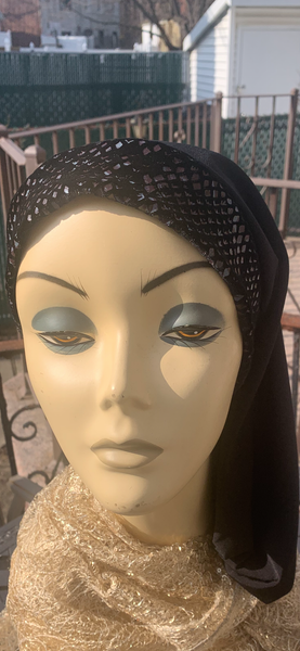 Black Snood | Velvet Lycra Hijab