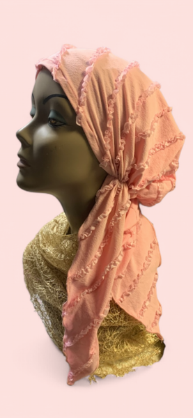 Pink Stretchy Pre Tied Headscarf For Woman | Proudly Made in the USA by Uptown Girl Headwear