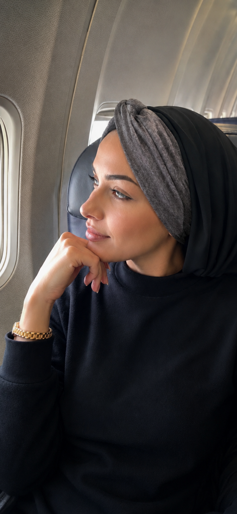 Black Grey Snood | Sport Hijab | Turban For Full Coverage | Hair Covering To Cover and Conceal Your Hair | Made in USA