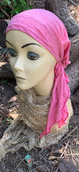 Pink Cotton Pre Tied Headscarf |Pink Exercise Hijab Hair Scarf | Pre Tied Headwear