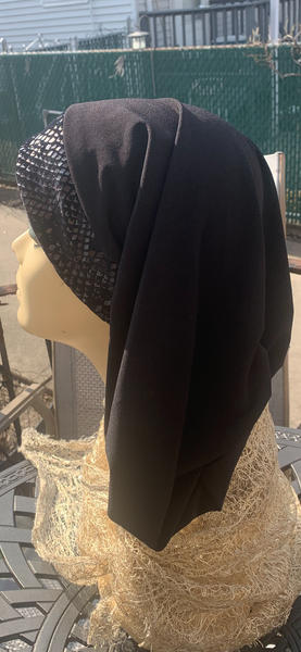 Black Snood | Velvet Lycra Hijab