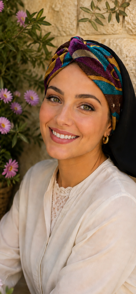 Colorful Sparkly Headgear |Snood Tichel Hijab Hair Covering For Women | Renaissance Style Headscarf | Made in the USA by Uptown Girl Headwear