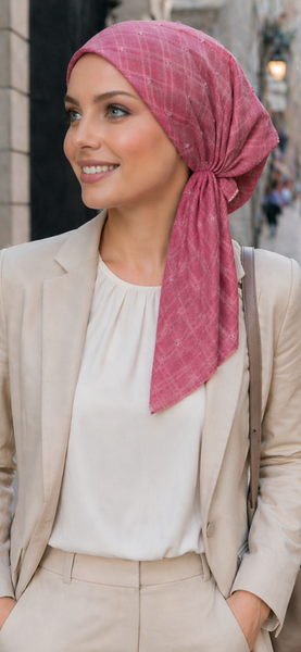 Pink Headscarf For Women | Pre Tied Bandana | Made in USA