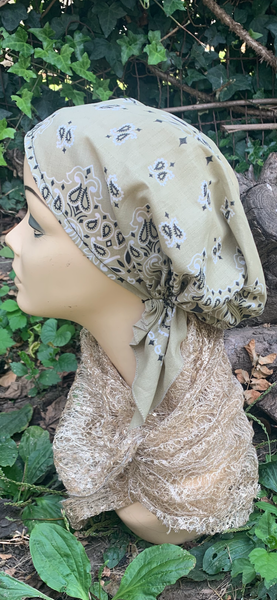 100% Cotton New Upgraded Quality Pre Tied Bandana That Is Gathered In The Back | Elasticated Fitted Headscarf For Women and Men | Modern Hijab For Full Coverage | 8 Color Choices| Made in USA