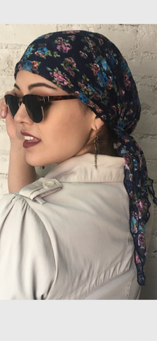 Floral Lace Headscarf For Women | Pre Tied Lace Hair Covering | Made in USA by Uptown Girl Headwear