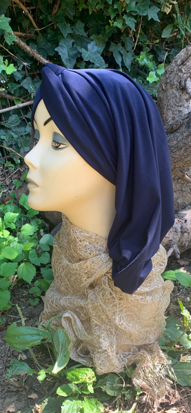 Blue Snood | Turban for Woman | Easy Hijab Headscarf | Made in USA by Uptown Girl Headwear