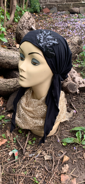 Cotton Pre Tied Scarf With Design | Made in USA by Uptown Girl Headwear