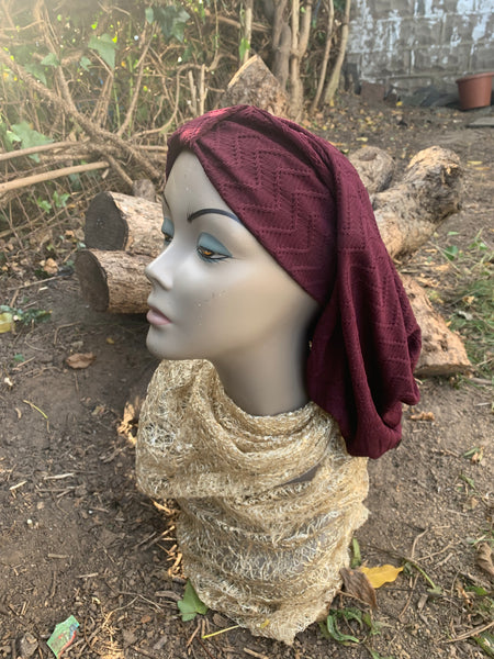 Burgundy Snood | Maroon Turban | Sport Hijab | Exercise Hijab | Head Covering For Women | Proudly Made In The USA