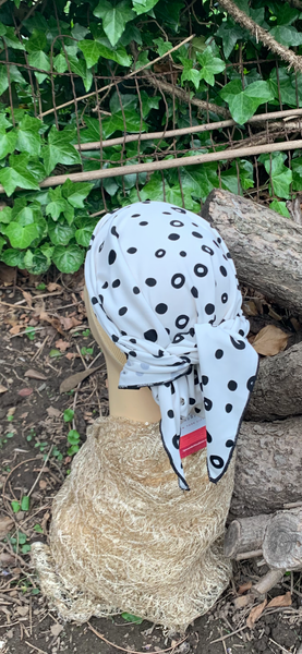 Black and White Headscarf For Women | Pre TiedTichel | Fitted Hijab | Beauty Scarf For Under Hat