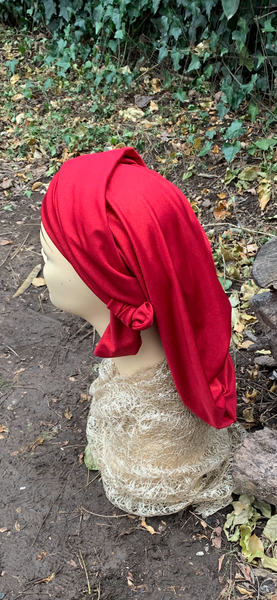 Christmas Clothing | Best Red Headscarf For Woman | Red Wrap Around Turban Snood | Wig Alternative | Modern Hijab | Made in USA by Uptown Girl Headwear