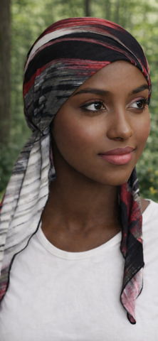 Cashmere Feel Headscarf | No Fuss Easy To Wear Slip On Style Pre-Tied Fitted Head Scarf Modern Hijab Head Cover Made in USA