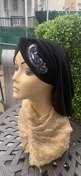 Black Snood With Design