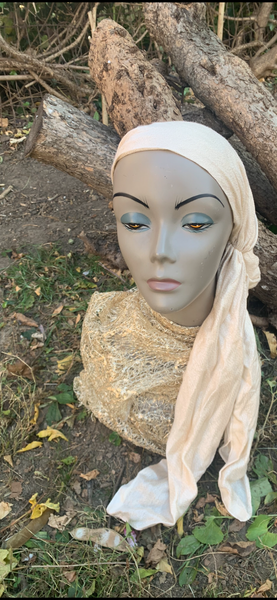 Champagne Color Sparkly Headscarf For Women