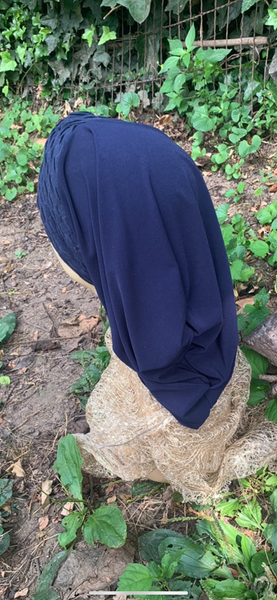 Blue Snood | Turban for Woman | Easy Hijab Headscarf | Made in USA by Uptown Girl Headwear
