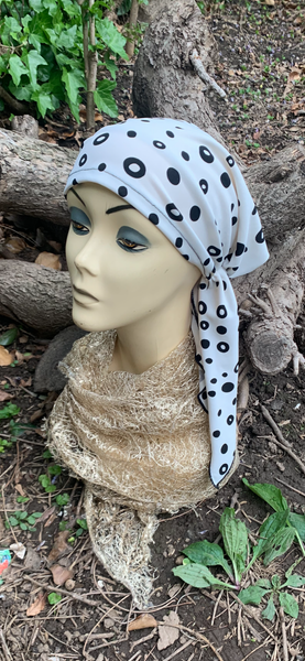 Black and White Headscarf For Women | Pre TiedTichel | Fitted Hijab | Beauty Scarf For Under Hat