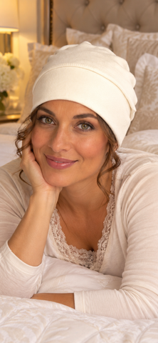 Night Cap | Volumizer For Under Headscarf | Organic Cotton Hat | Rustic Style Casual Cap | Sport Hat | For Lining A Bike or Riding Helmet | Made in USA