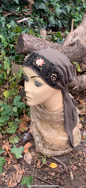 Olive Green Pre Tied Headscarf |