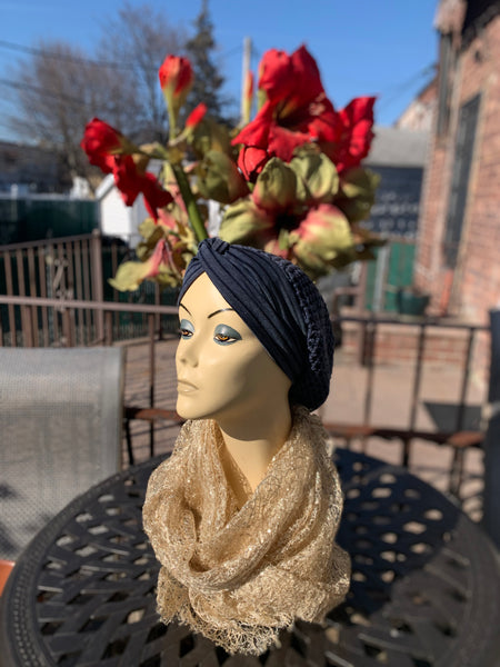 Hand Crocheted Head Covering For Women | Crocheted Snoods With Top Knot Band Attached | Made in USA by Uptown Girl Headwear