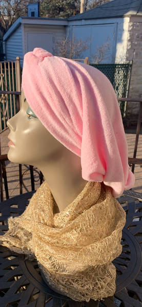 Pink Terry Turban Snood | Headcovering For Women | Made in the USA