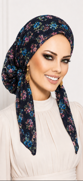 Floral Lace Headscarf For Women | Pre Tied Lace Hair Covering | Made in USA by Uptown Girl Headwear