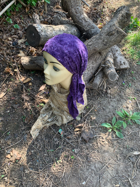 Purple Pre Tied Headscarf For Women | Proudly Made i. the USA