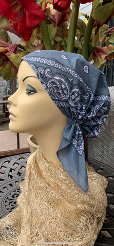 100% Cotton Pre Tied Tichel | Silver Grey Hijab Scarf | Head Covering For Women| Made in USA